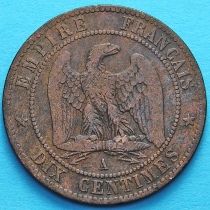 Франция 10 сантимов 1855 год. Монетный двор Париж.