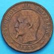 Монета Франции 10 сантимов 1855 год. Монетный двор Париж.