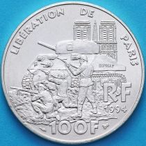 Франция 100 франков 1994 год. 50 лет освобождению Парижа. Серебро.