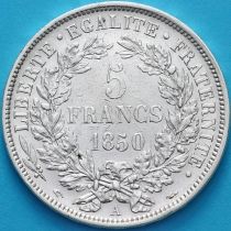 Франция 5 франков 1850 год. А. Серебро.