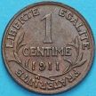 Монета Франция 1 сантим 1911 год.