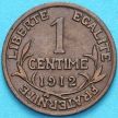 Монета Франция 1 сантим 1912 год.