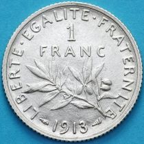 Франция 1 франк 1913 год. Серебро
