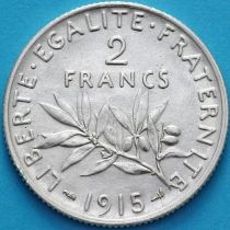 Франция 2 франка 1915 год. Серебро.