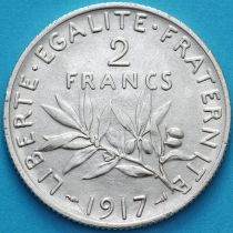 Франция 2 франка 1917 год. Серебро.