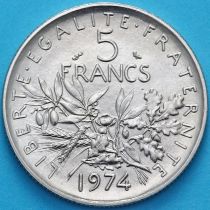 Франция 5 франков 1974 год. BU