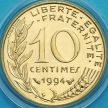 Монета Франция 10 сантимов 1994 год. Пчела. BU