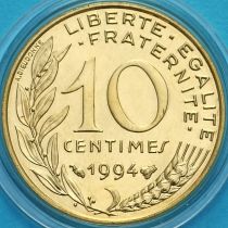 Франция 10 сантимов 1994 год. Пчела. BU