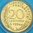 Монета Франция 20 сантимов 1994 год. Пчела. BU