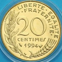 Франция 20 сантимов 1994 год. Пчела. BU