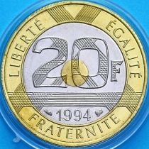 Франция 20 франков 1994 год. Пчела. BU