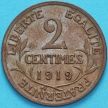 Монета Франция 2 сантима 1919 год.