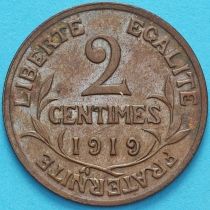 Франция 2 сантима 1919 год.