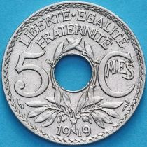 Франция 5 сантимов 1919 год. aUNC