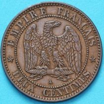 Франция 2 сантима 1862 год. Париж.