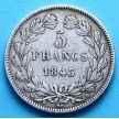 Серебряная монета Франции 5 франков 1843 год. Луи Филипп I