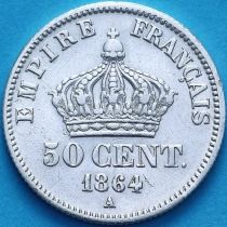 Франция 50 сантим 1864 год. А