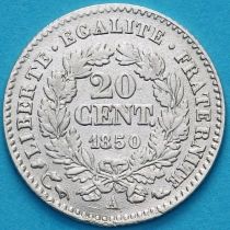 Франция 20 сантим 1850 год. А