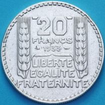 Франция 20 франков 1933 год. Короткие листья