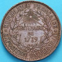 Франция, жетон 1889 год. Всемирная выставка. 100 лет взятию Бастилии