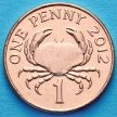 Монета Гернси 1 пенни 2012 год. Краб.