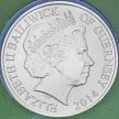 Монета Гернси 5 фунтов 2014 год. Первая Мировая Война. Буклет