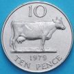 Монета Гернси 10 пенсов 1979 год. Корова.