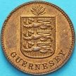 Монета Гернси 1 дубль 1929 год.