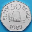 Монета Гернси 50 пенсов 1982 год. Шляп герцога Нормандии.