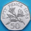 Монета Гернси 50 пенсов 1985 год. Фрезия
