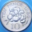 Монета Гернси 10 пенсов 1986 год.  BU
