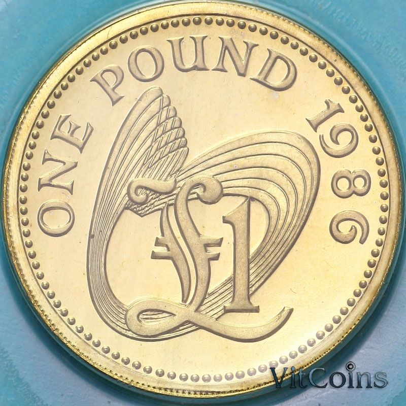 Монета Гернси 1 фунт 1985 год. BU Монета Гернси 1 фунт 1985 год. BU