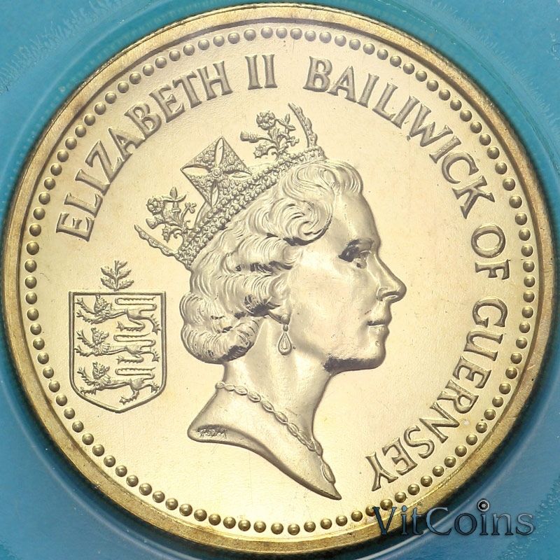 Монета Гернси 1 фунт 1985 год. BU Монета Гернси 1 фунт 1985 год. BU