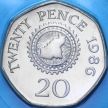 Монета Гернси 20 пенсов 1986 год. BU