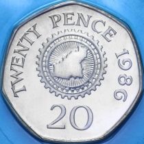Гернси 20 пенсов 1986 год. BU