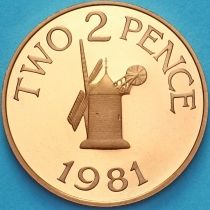 Гернси 2 пенса 1981 год. Пруф