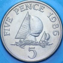 Гернси 5 пенсов 1986 год. BU