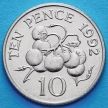 Монета Гернси 10 пенсов 1992 год. Томат.