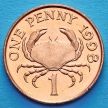 Монета Гернси 1 пенни 1998 год. Краб.