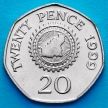 Монета Гернси 20 пенсов 1999 год. Карта острова Гернси.