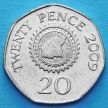 Монета Гернси 20 пенсов 2009 год.