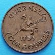 Монета Гернси 4 дубля 1956 год.