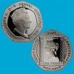 Монета Гибралтар 50 пенсов 2020 год. Черный пенни.