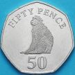 Монета Гибралтар 50 пенсов 2016 год. Магот.