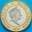 Монета  Гибралтар 2 фунта 2018 год. Дом Гибралтара в Лондоне. АА