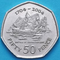 Гибралтар 50 пенсов 2004 год. 300 лет захвату Гибралтара