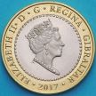 Монета  Гибралтара 2 фунта 2017 год. 50 лет референдуму