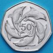 Монета Гибралтар 50 пенсов 1995 год. Дельфины. KM# 39