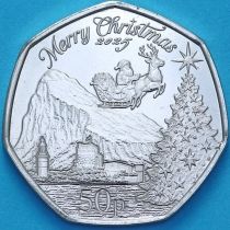 Гибралтар 50 пенсов 2025 год. Рождество.