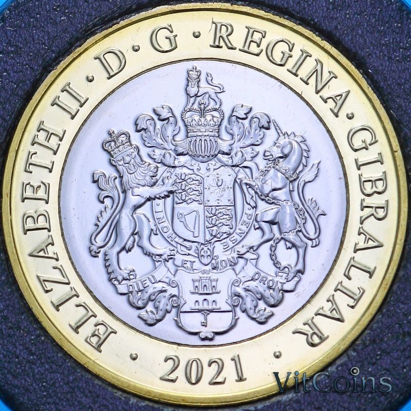 Монета Гибралтар 2 фунта 2021 год. Поветкин против Уайта